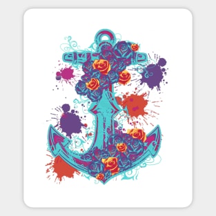 Floral anchor Sticker